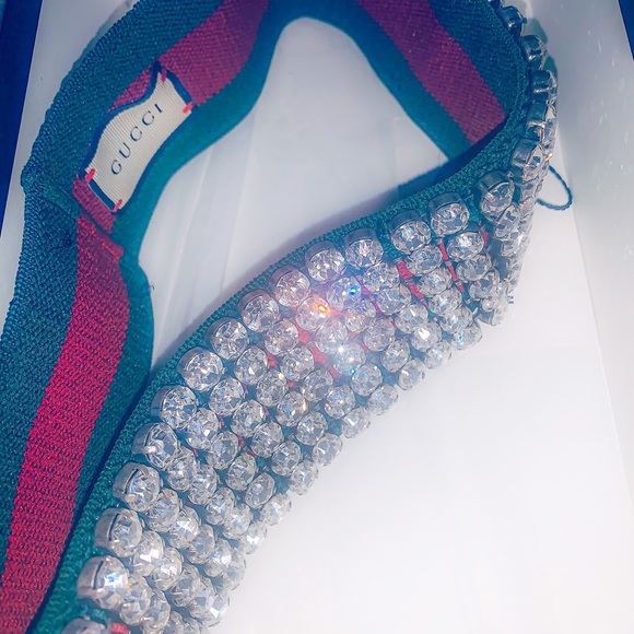 Gucci Web Headband With Crystals - Picture 2 of 6